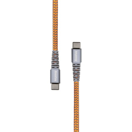 Roadking 6ft. Heavy-Duty 15W USB-C to USB-C Charge and Sync Cable Orange RK06340